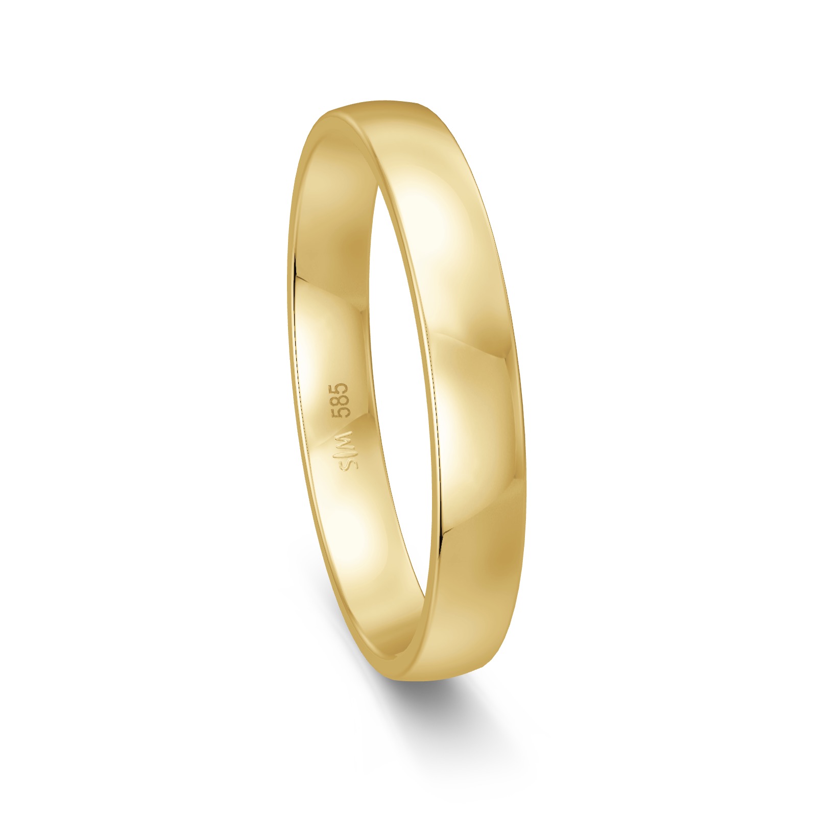 Schmaler polierter Gelbgold Trauring