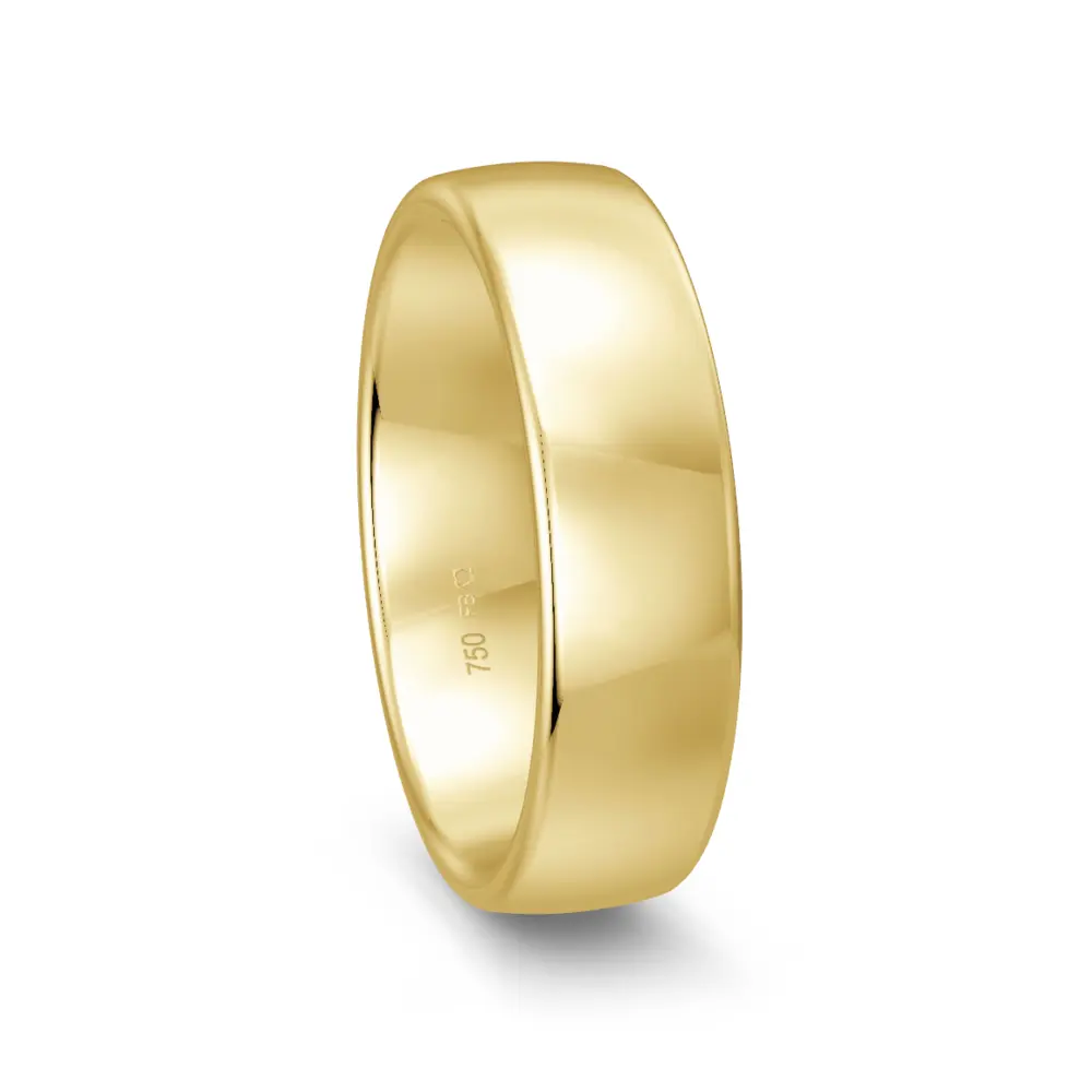Breiter 6,5 mm Gelbgold Ehering mit Polierung