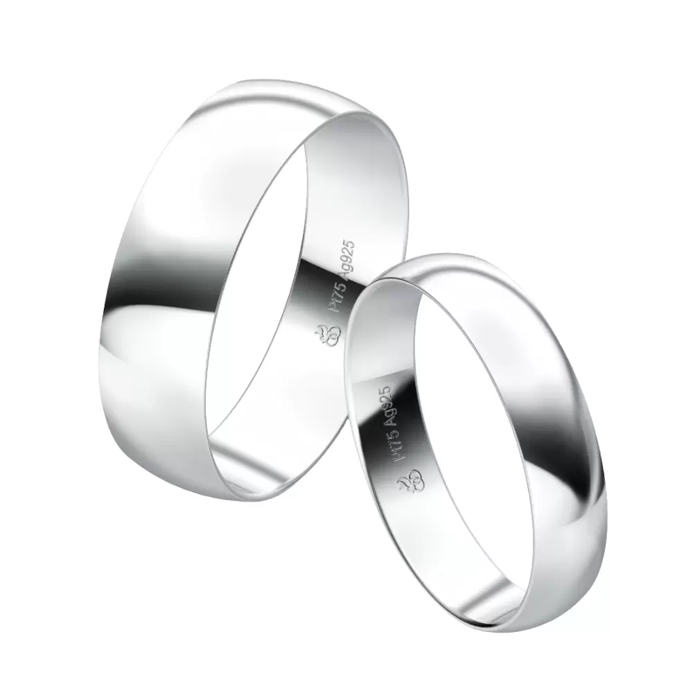 Polierte Plagentum Eheringe mit Diamanten in zwei Breiten 4 und 6 mm