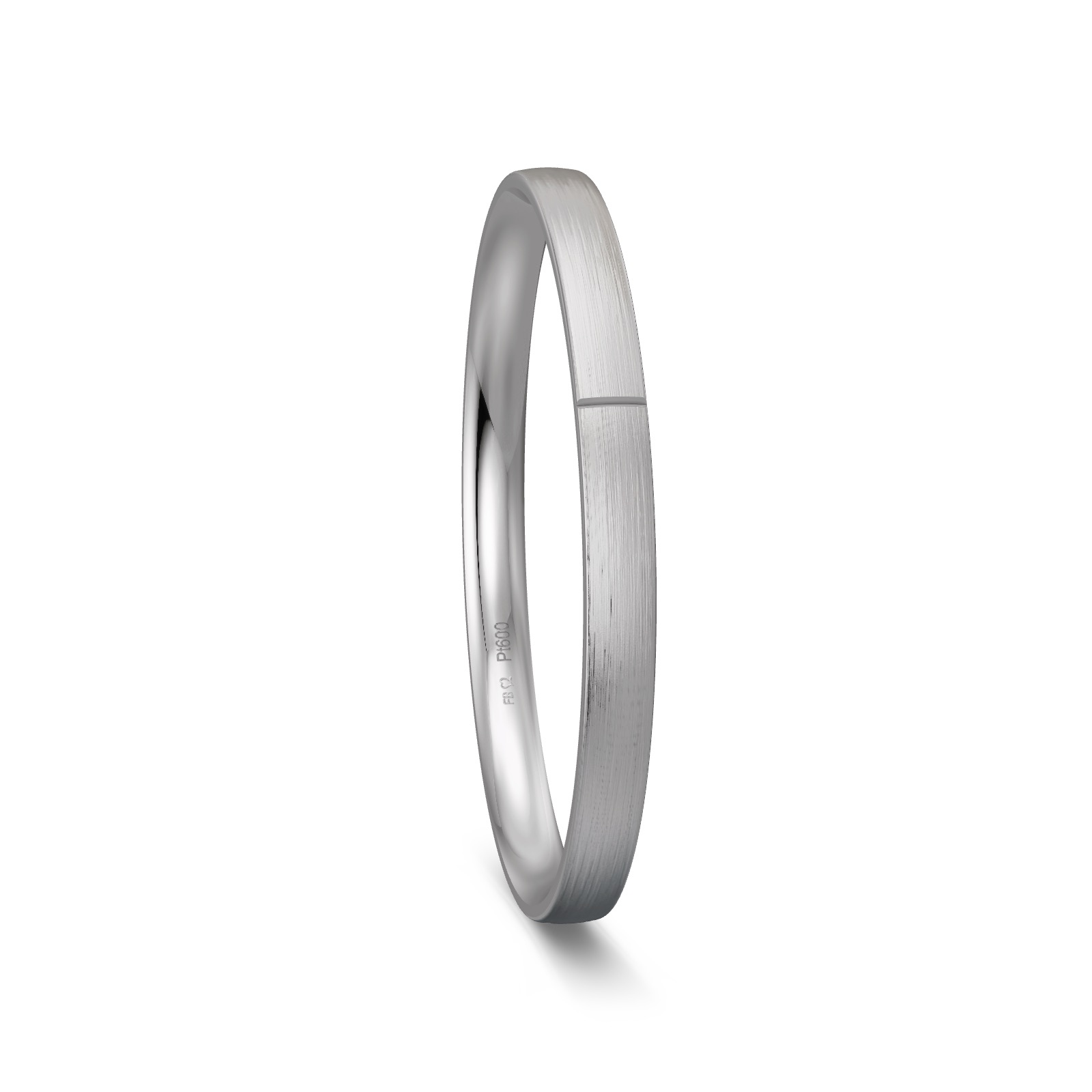 Schmaler Platin Ehering mit Querrille