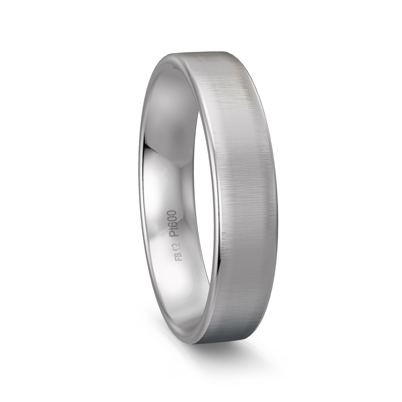 Ehering aus quermattem Platin