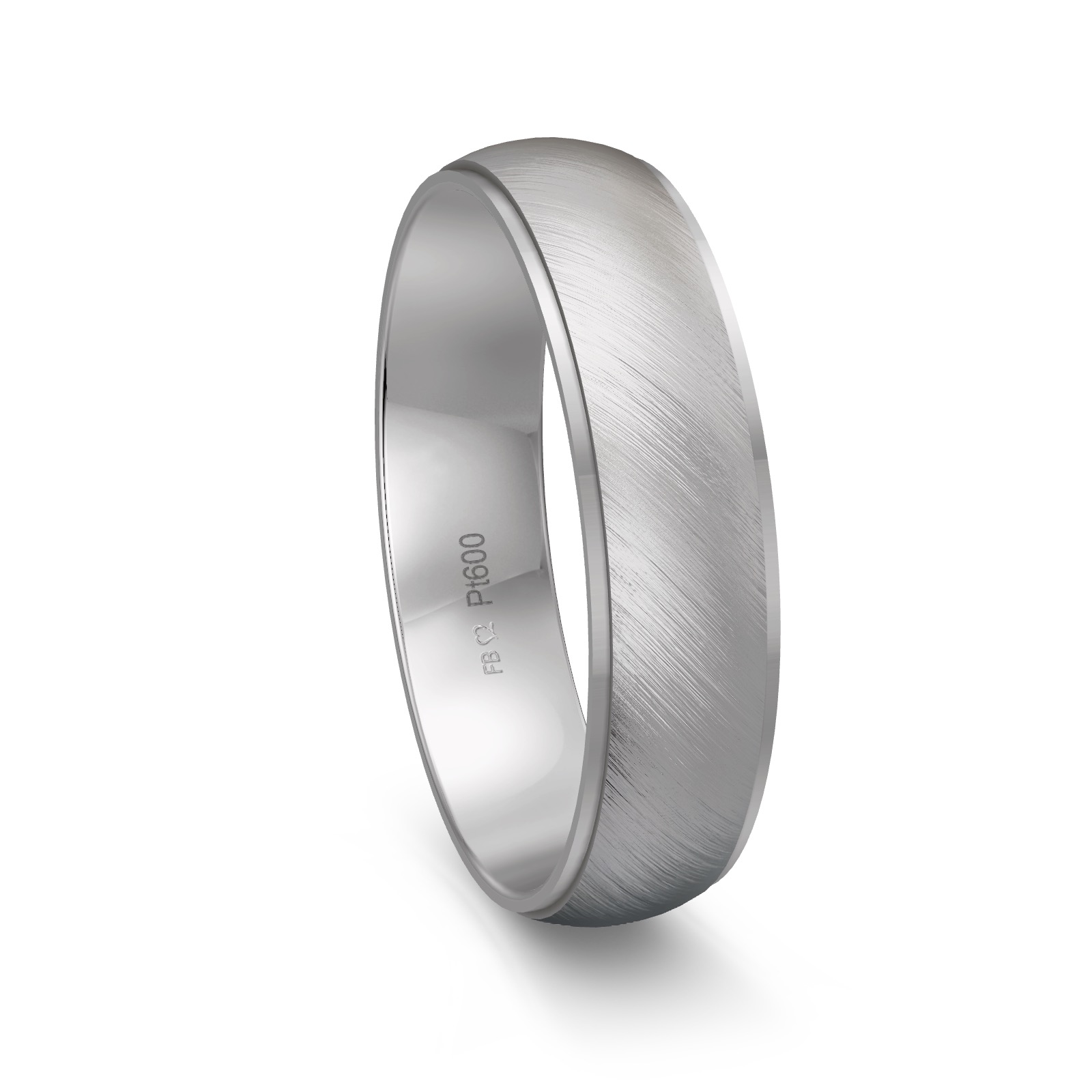 Ehering aus mattiertem Platin