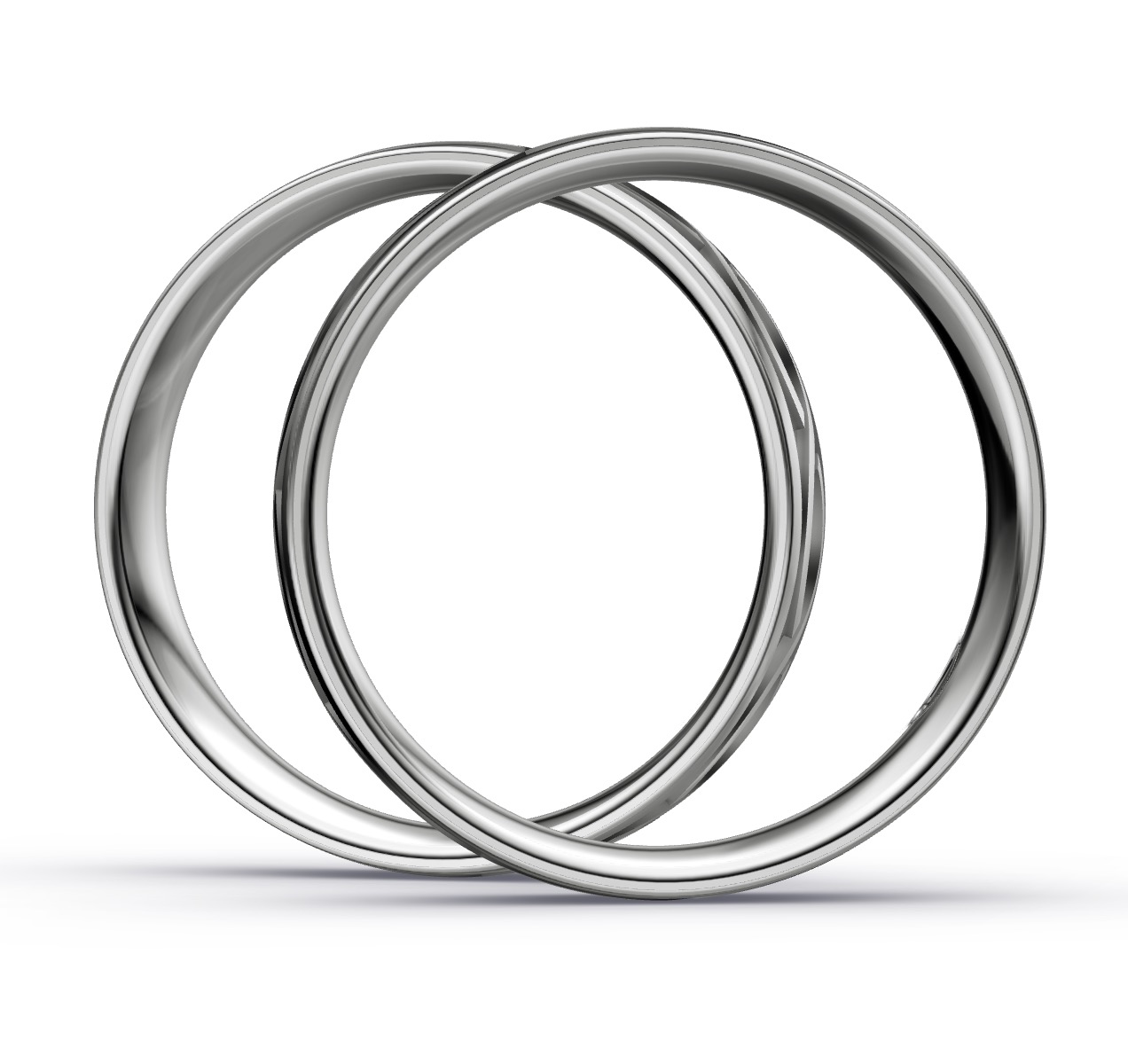 Eheringe aus Platin 600 mit geflochtenem Muster in Seitenansicht