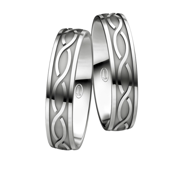 Eheringe aus Platin 600 mit geflochtenem Muster