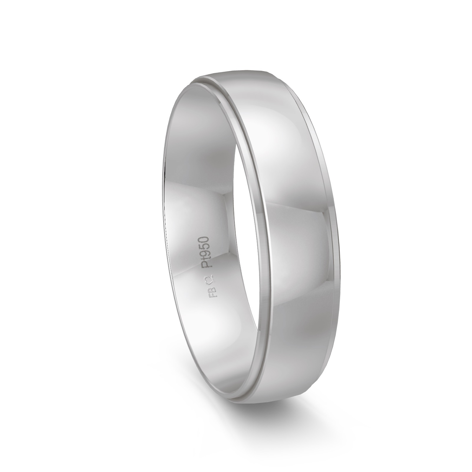 Polierte Platin Trauring