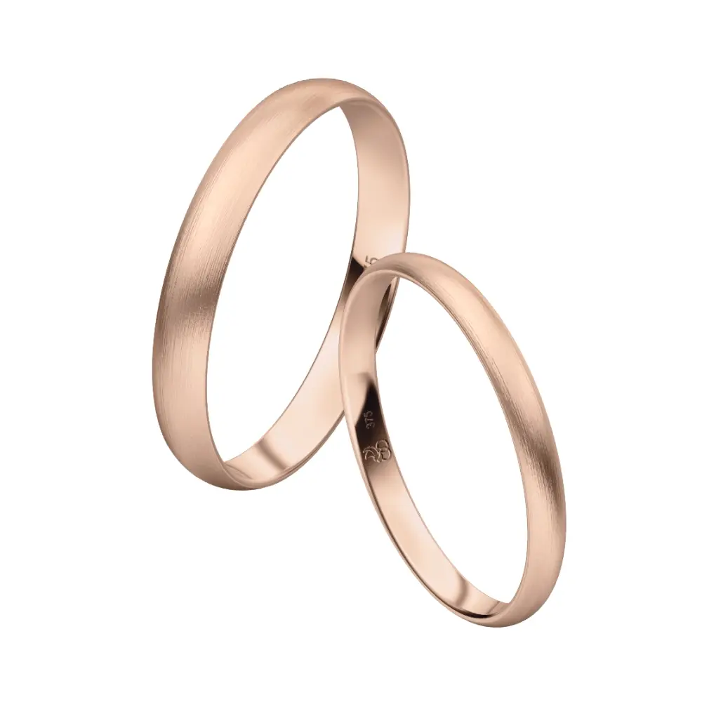 Schmale Roségold Eheringe in elegantem Design in zwei Breiten