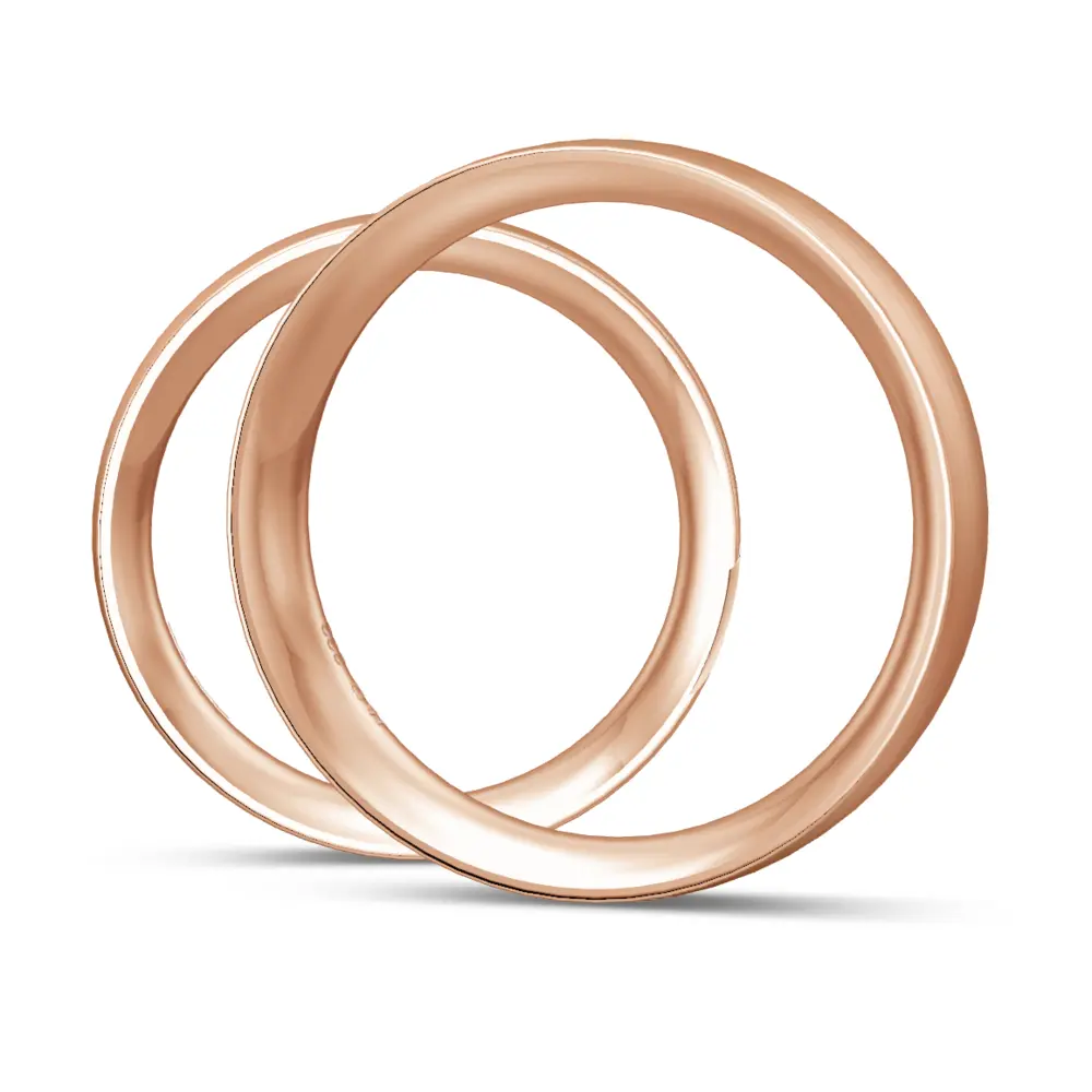 Längsmattierte mittelbreite Rotgold Eheringe mit 10 Diamanten in Rille seitlich