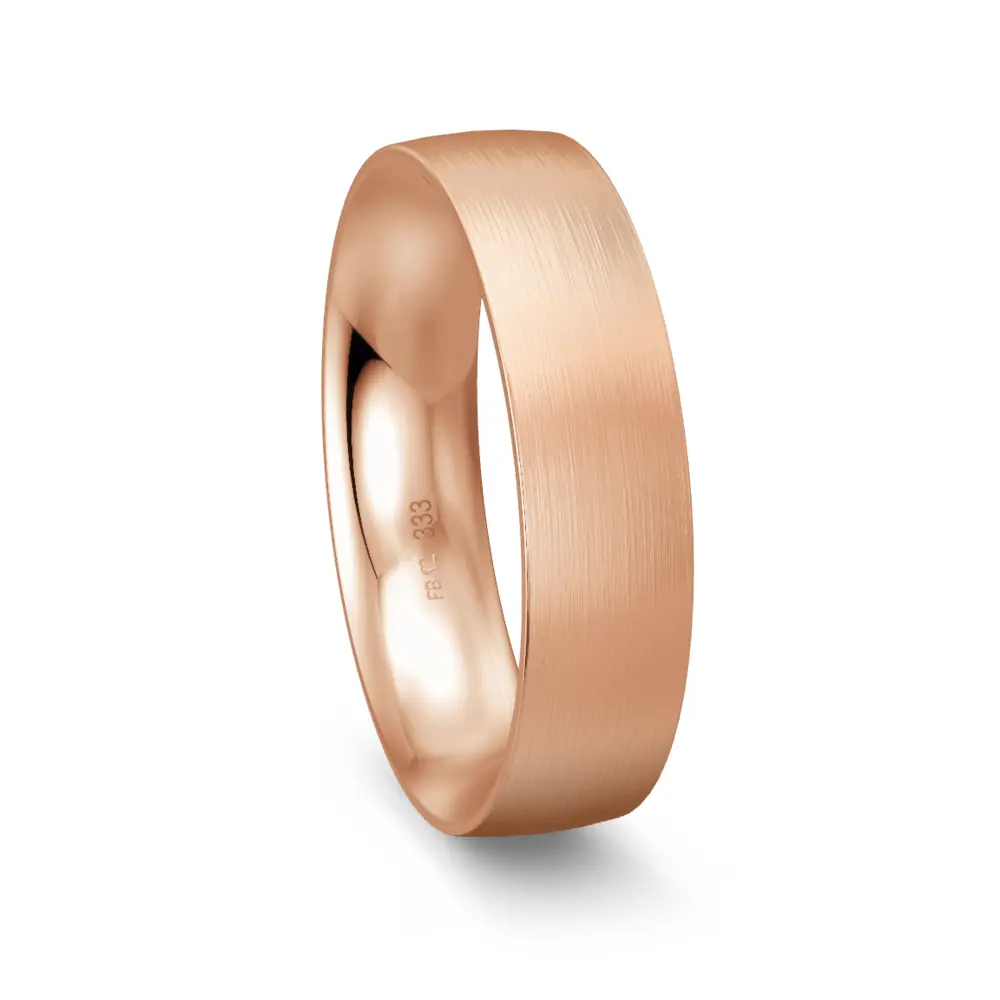 Rotgold Ehering matt in 6 mm Breite