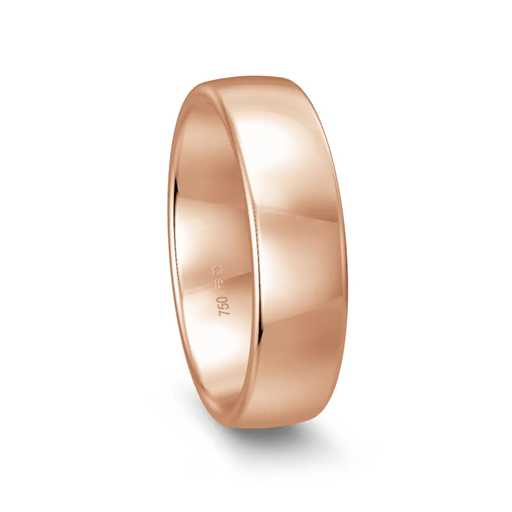 Rotgold Ehering 6,5 mm breit poliert