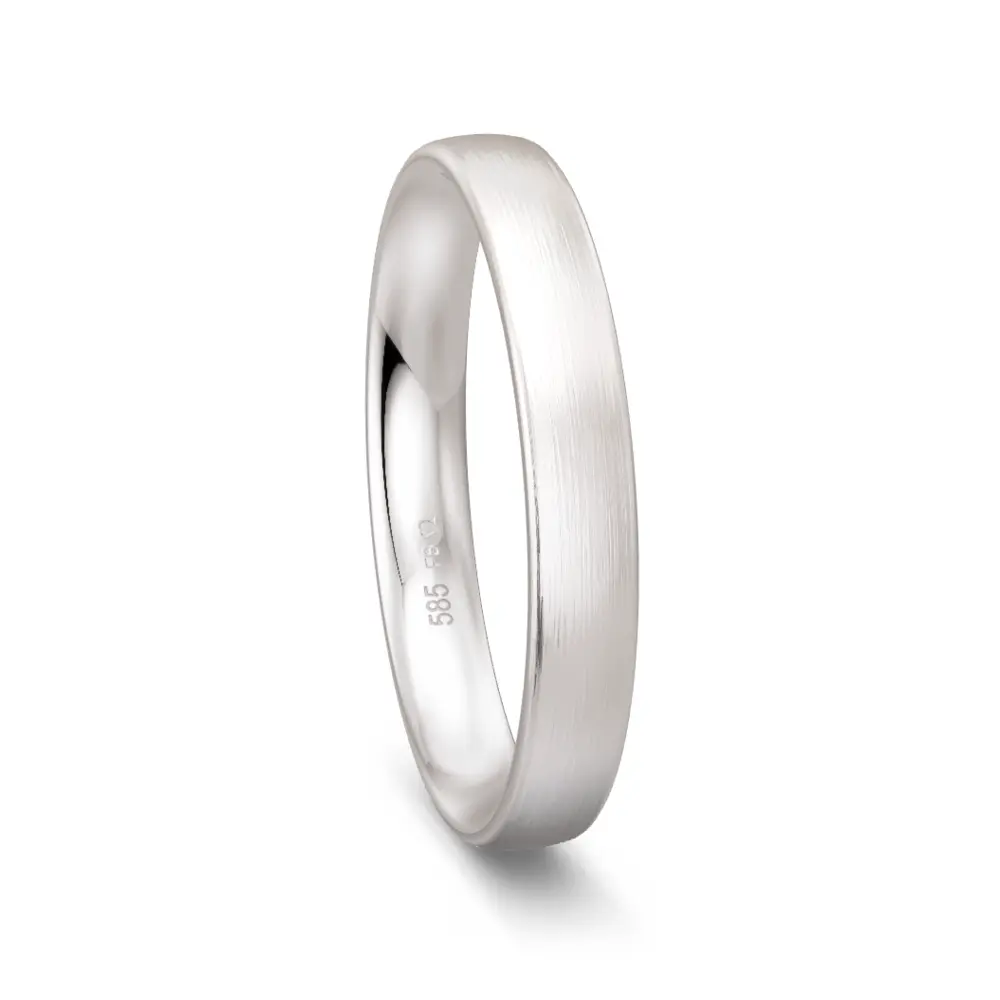 Silber 925 Trauring mit Mattierung