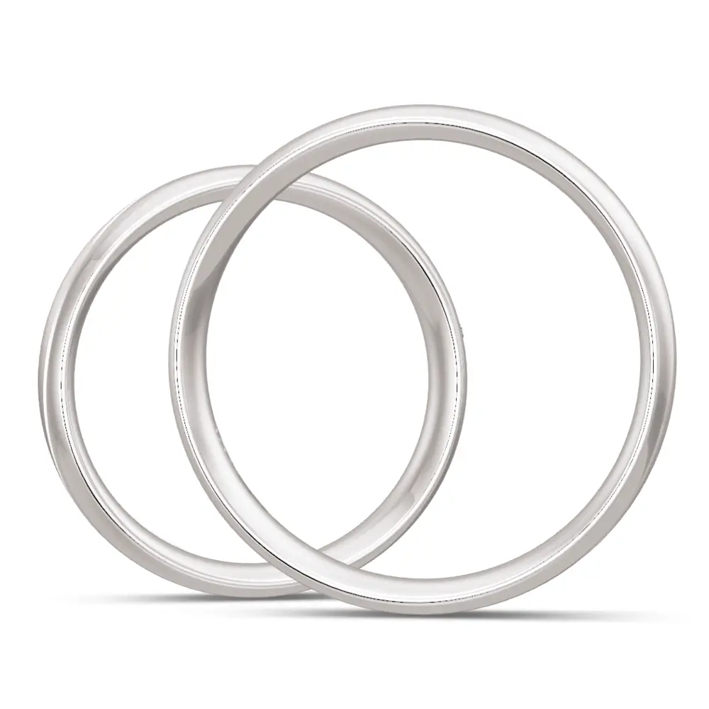 Eheringe aus Silber 925 mit drei Labor Diamanten in zwei Oberflächen seitlich