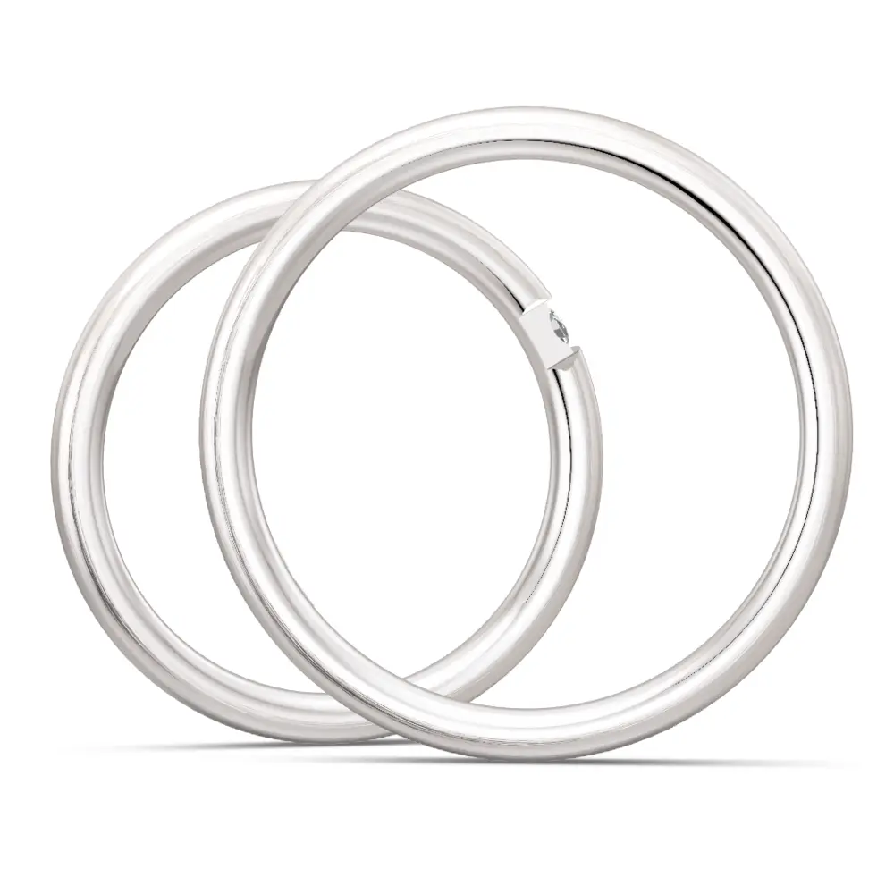 Eheringe aus Silber mit Labor Diamanten und Längsmattierung seitlich