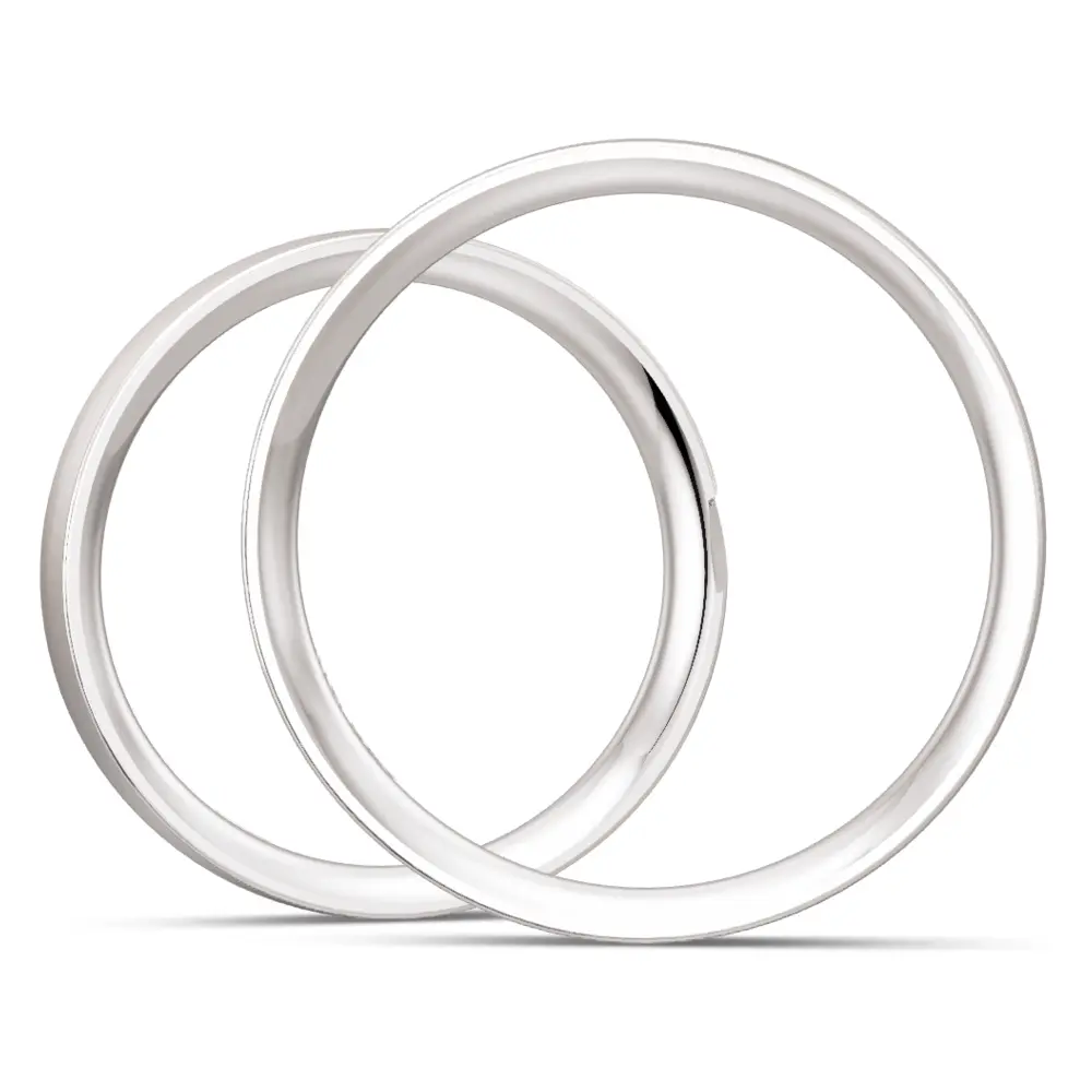 Längsmattierte 925er Silber Trauringe mit 5 Labor Diamanten in schräger Rille seitlich