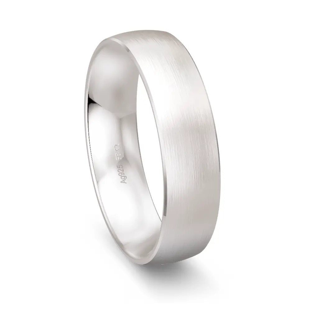 Trauring aus mattem 925er Silber