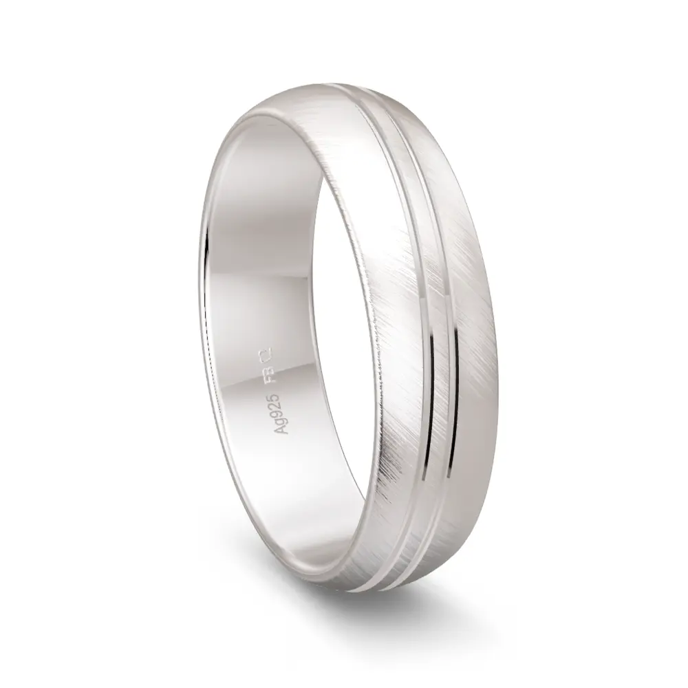 Quermatter Trauring aus Silber 925