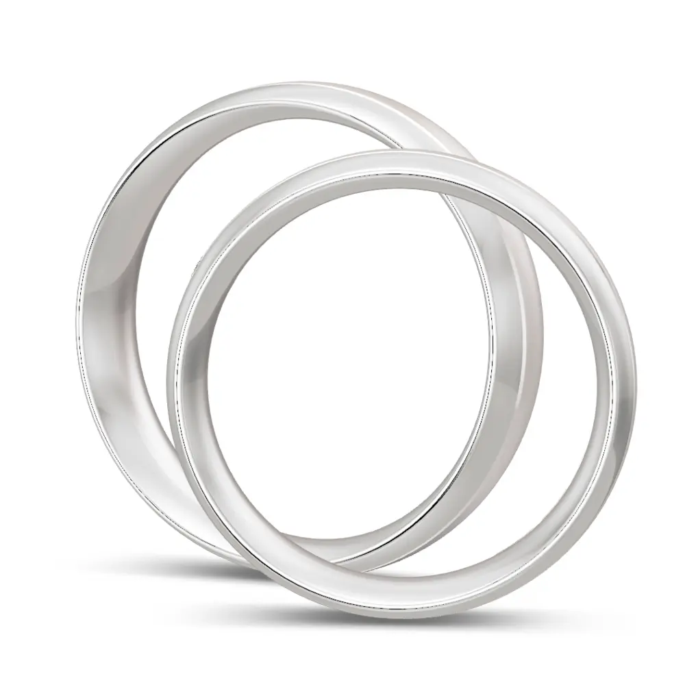 Gerundete sandmatte Trauringe aus Silber 925 mit Labor Diamanten seitlich