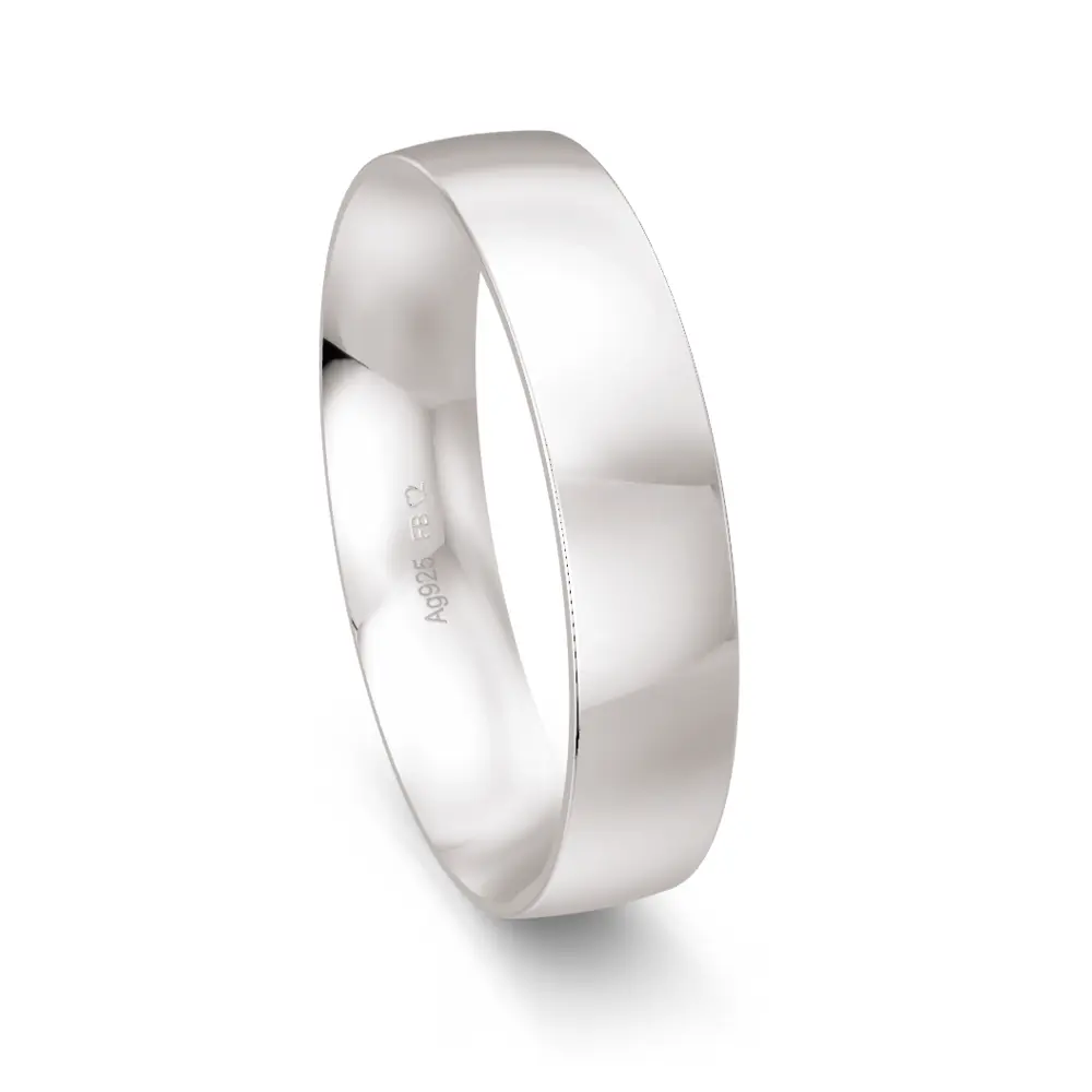 Polierter Trauring aus Silber 925