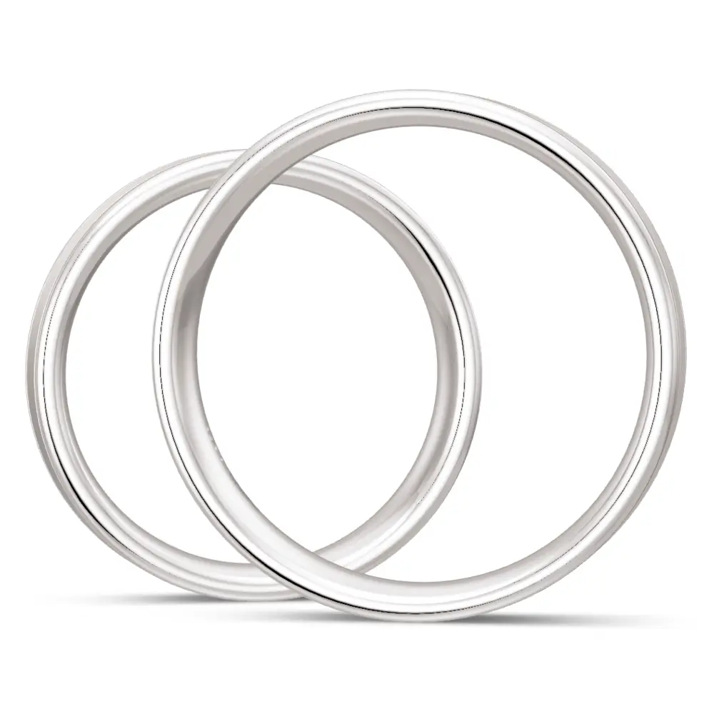 Sandmatte Trauringe aus Silber 925 mit Labor Diamanten in Kanalfassung seitlich