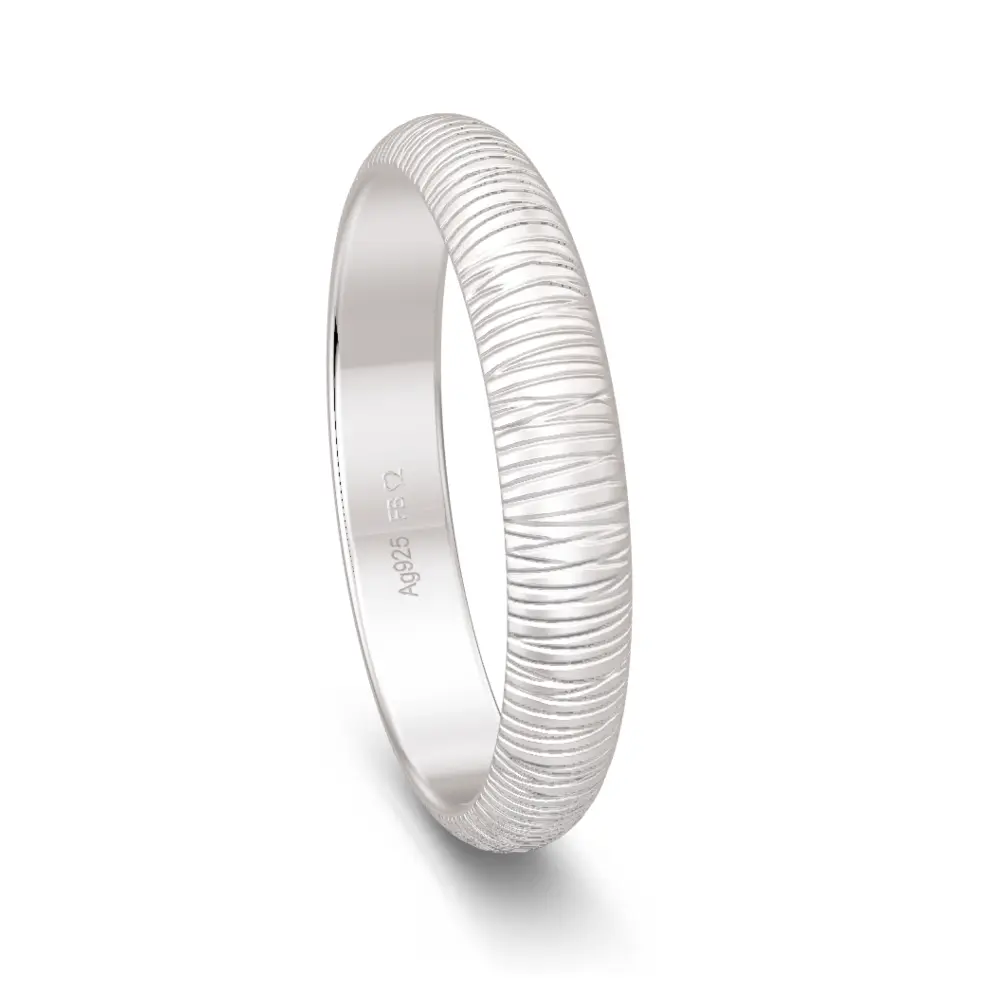 strukturierter 925er Silber Trauring