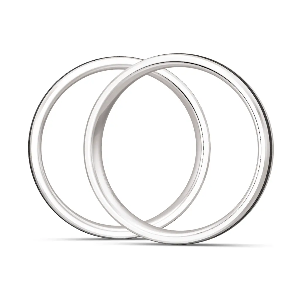 Schmale Silber 925er Trauringe mit 3 Labor Diamanten und Sandmattierung seitlich