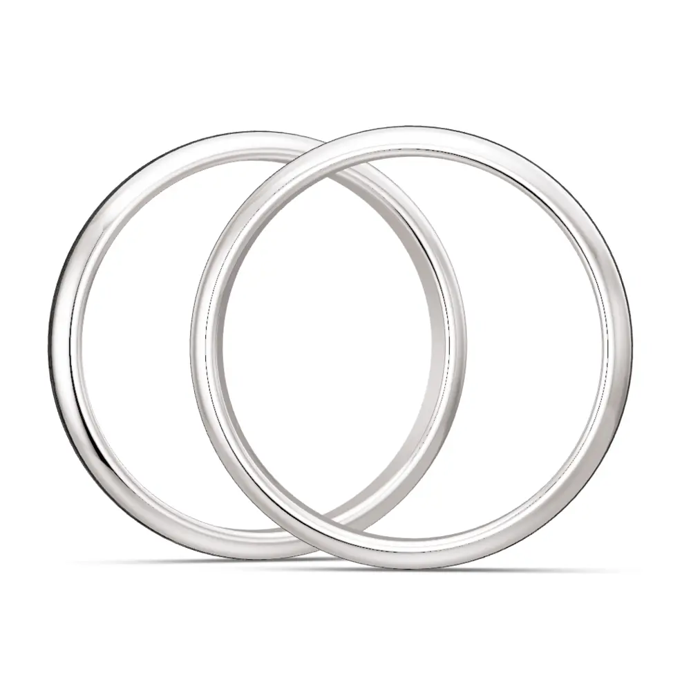 Schmale 925er Trauringe mit Polierung und Carbonstreifen seitlich
