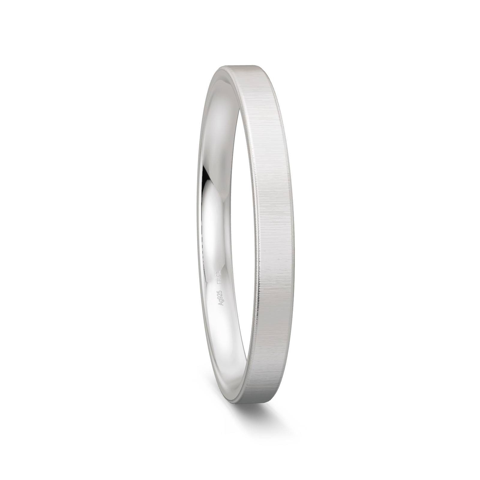 Schmaler quermatter Ehering aus Silber