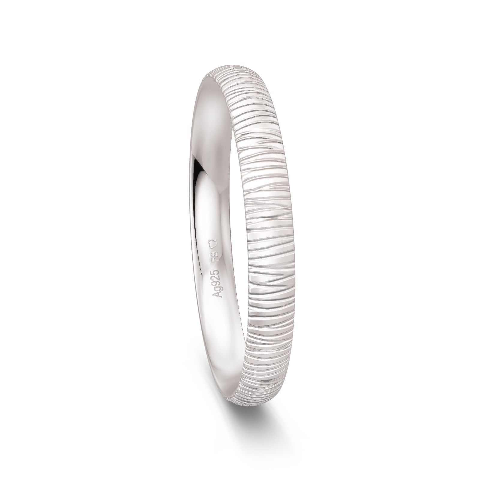 Silber 925 Ehering in Rillen-Design