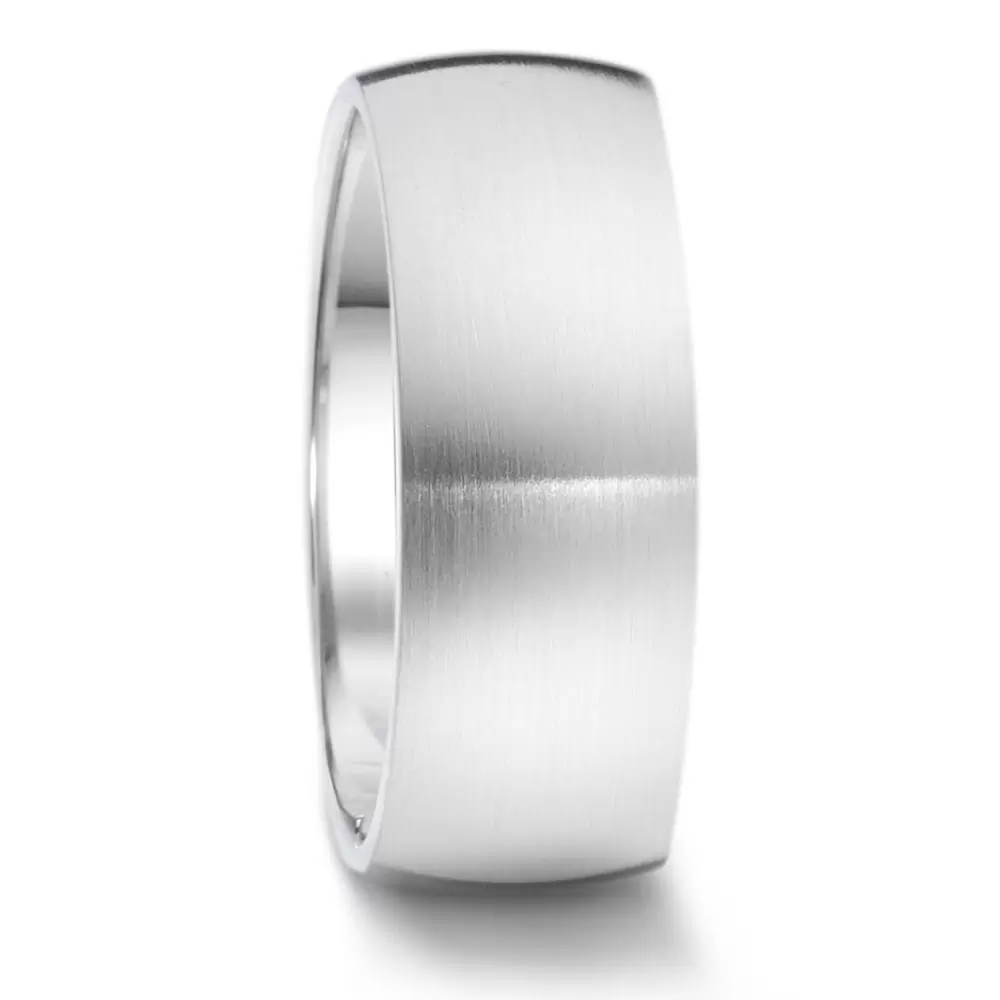 8 mm breiter Edelstahl Ehering längsmattiert