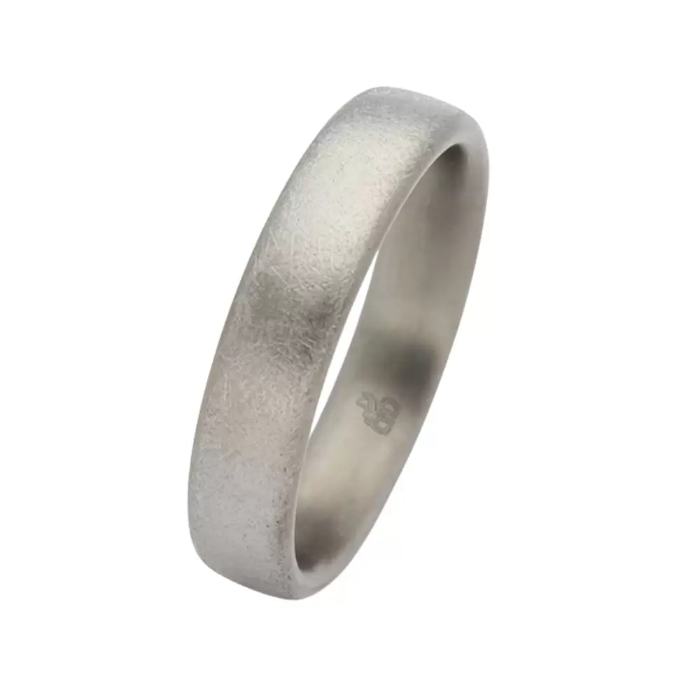 Eismattierter Titan Ehering 5 mm breit