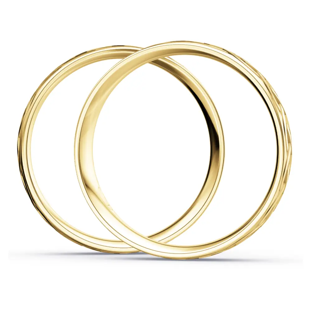 Eheringe aus Gelbgold mit keltischem poliertem Muster von der Seite