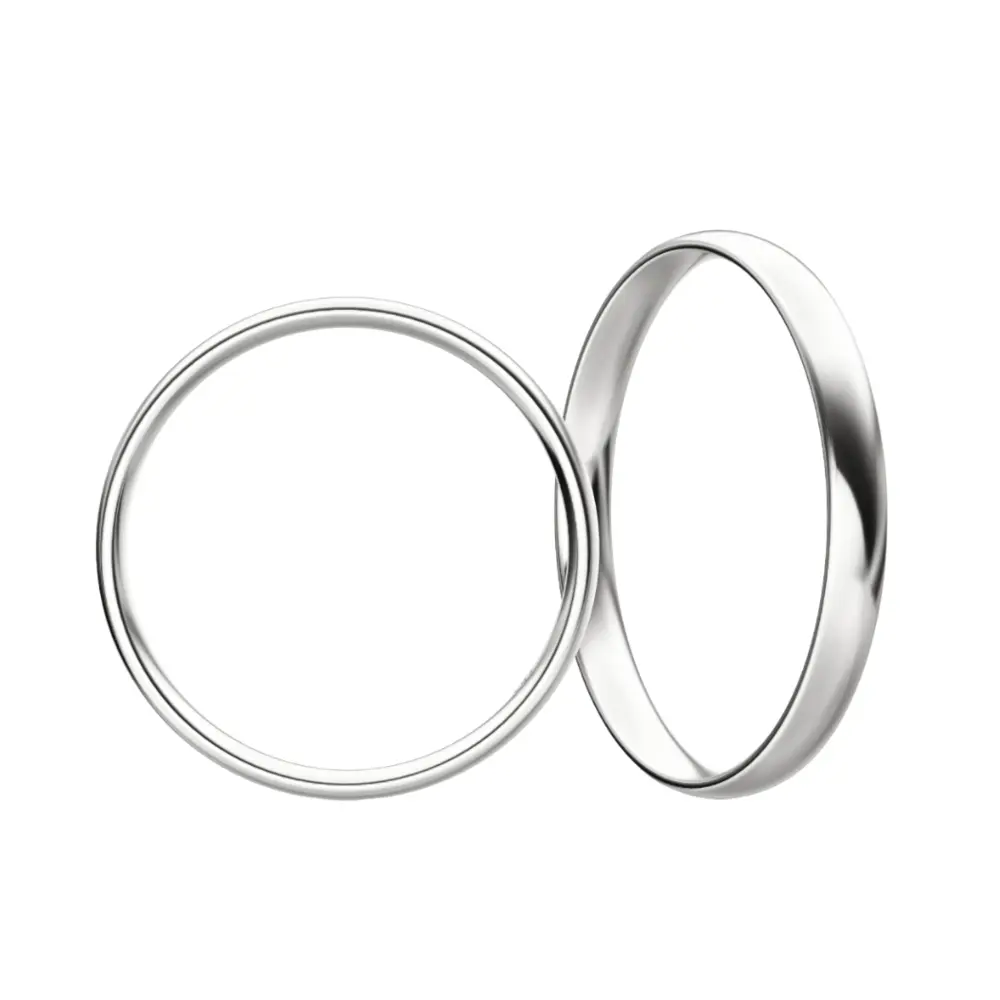 Weißgold Eheringe mit polierter Oberfläche und 1,2 mm Stärke