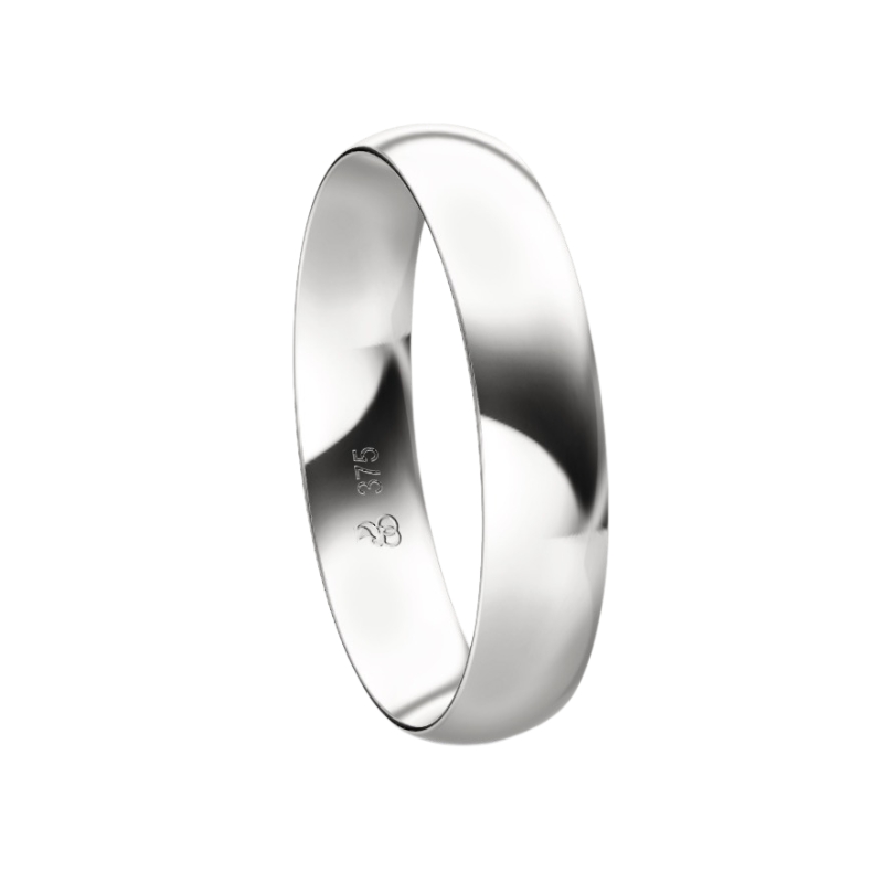 Weißgold Trauring poliert in 4 mm
