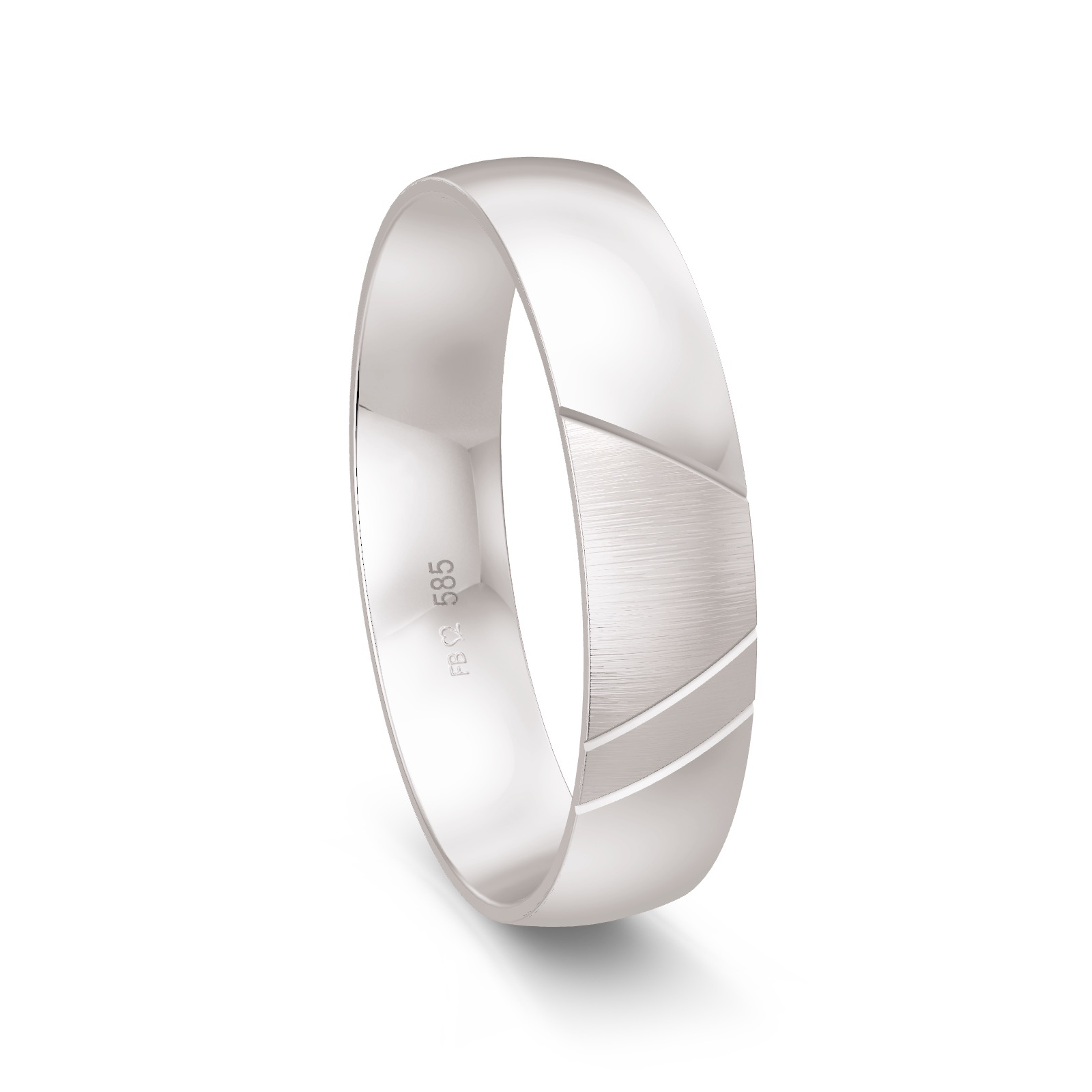 Weissgold Ring mit drei schmalen Fugen