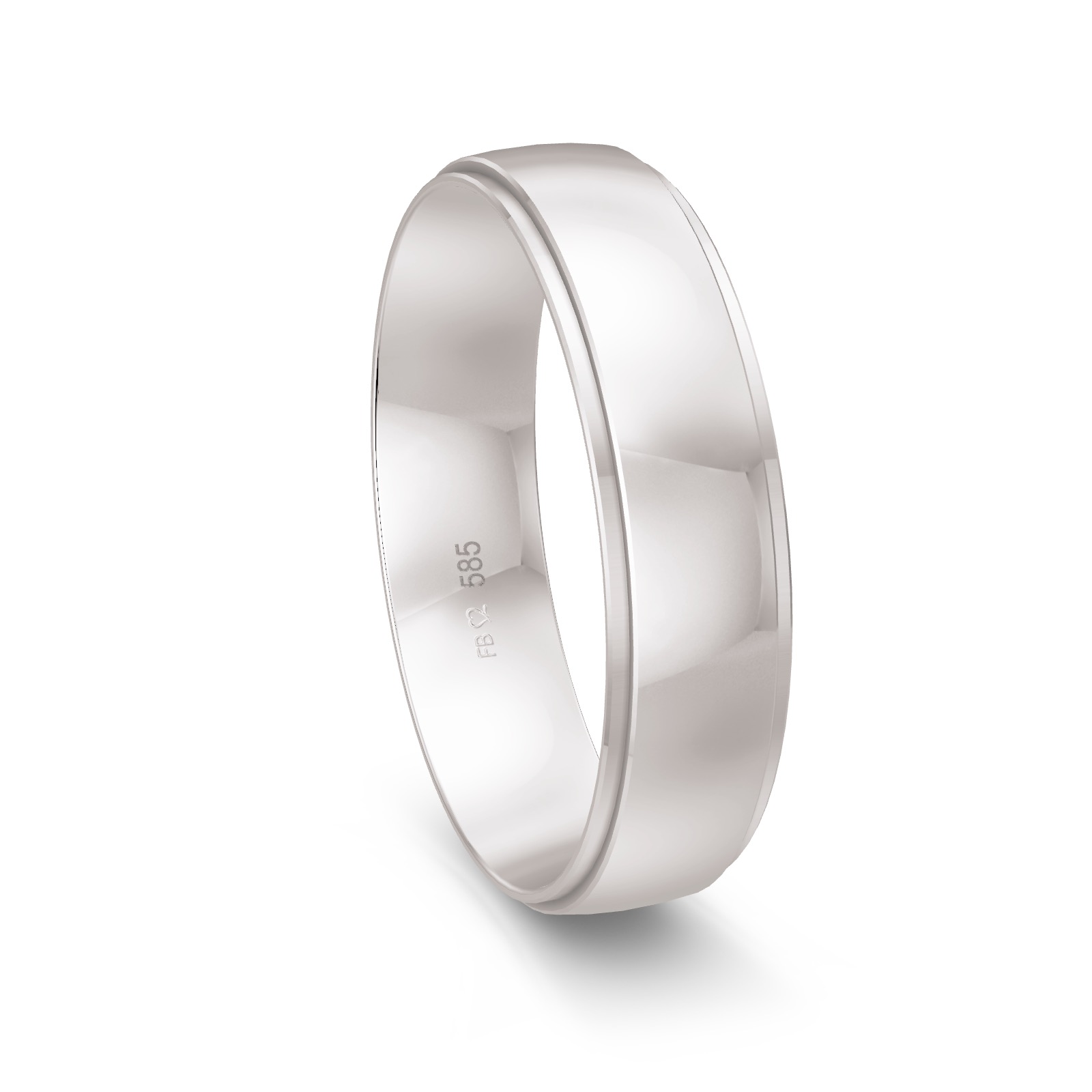 Polierter Weissgold Trauring