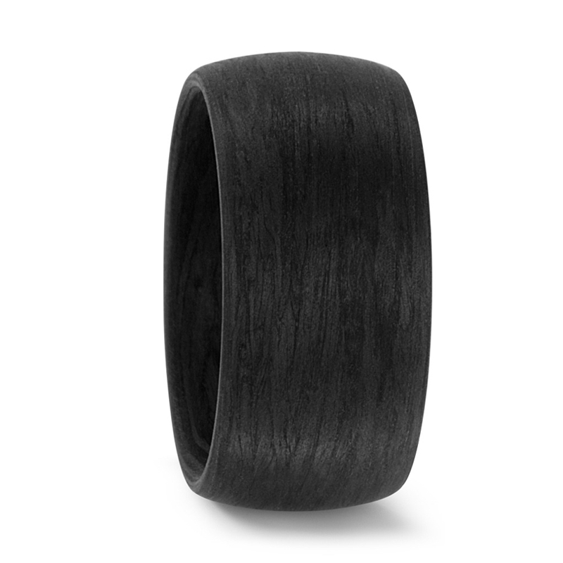 Aufnahme von schwarzen extra breiten Eheringen in 10 mm aus Carbon