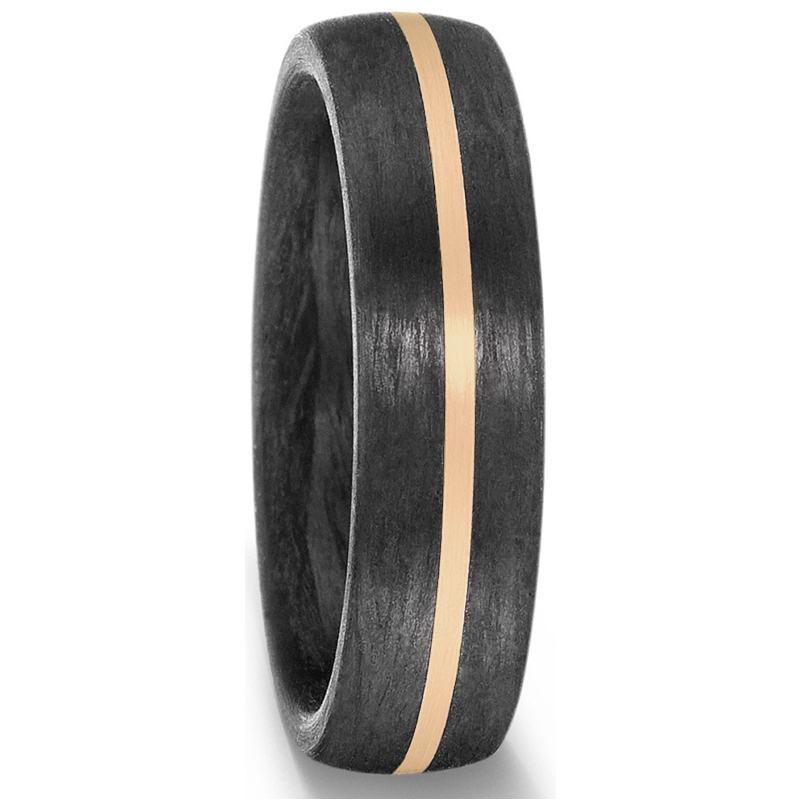 Bicolore Trauringe aus Carbon mit Gelbgoldstreifen und Diamanten 8926916