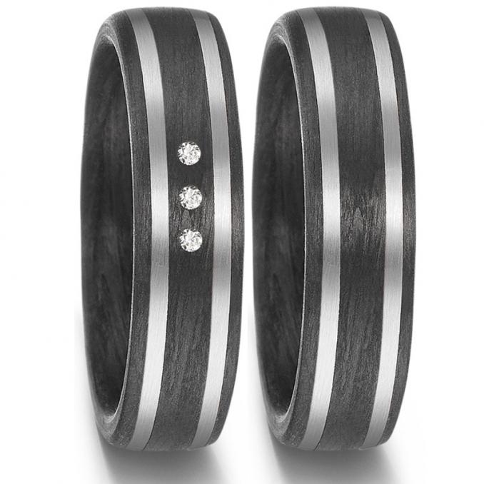 eheringe trauringe carbon palladium bicolor diamant maserung elegant