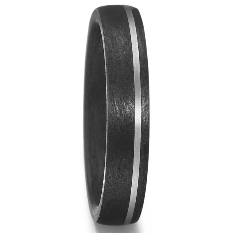 Zarte Trauringe aus Carbon mit Palladium 500 Streifen und Diamanten 8926913
