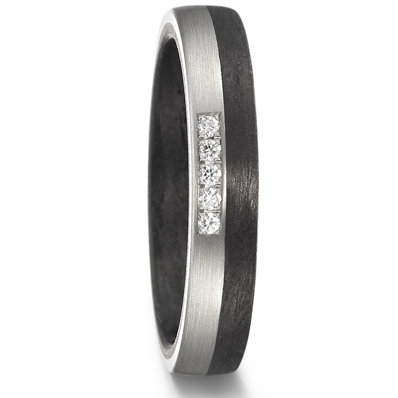 eheringe trauringe carbon palladium bicolor diamant maserung elegant