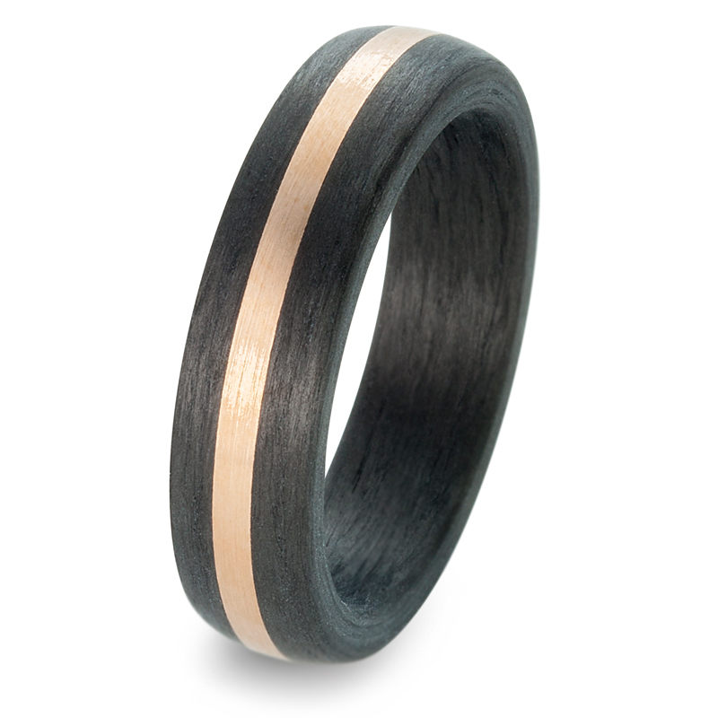 Schöne Partnerringe Eheringe Carbon und  Roségold 585 mit Brillanten 59318/003/002/N556