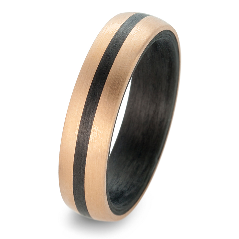 Carbon & Roségold 585  Partnerringe Eheringe 59320/003/005/N556