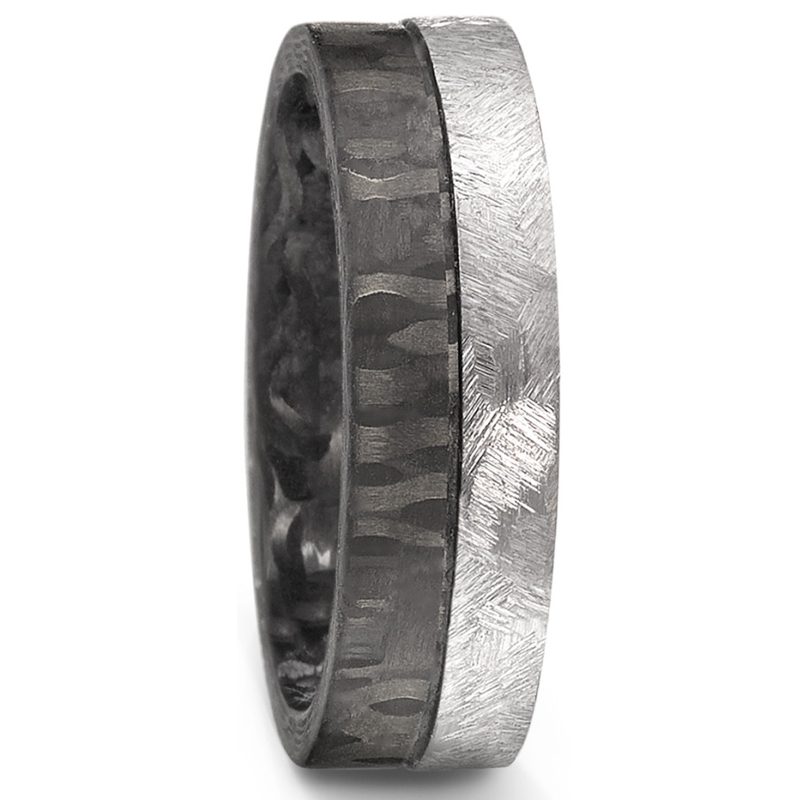 eheringe trauringe carbon tantal bicolor diamant strukturierung maserung