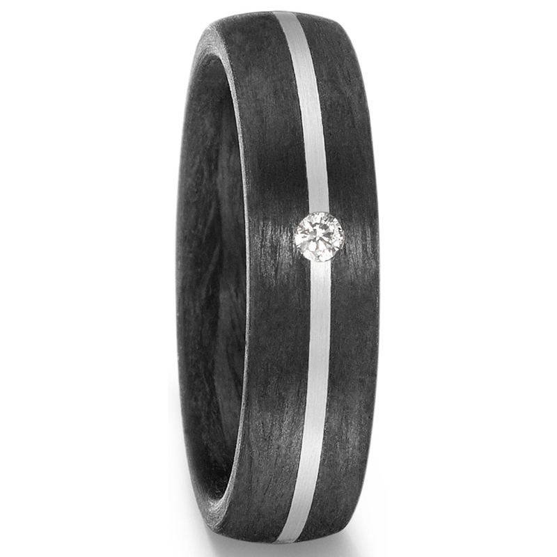 Einzigartige Trauringe aus Carbon mti Weissgoldakzent und Diamanten 8926921