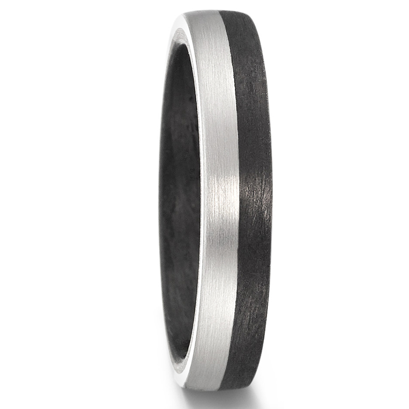Auffällige Trauringe aus Carbon&Weissgold mit Streifen aus fünf Diamanten 8926927