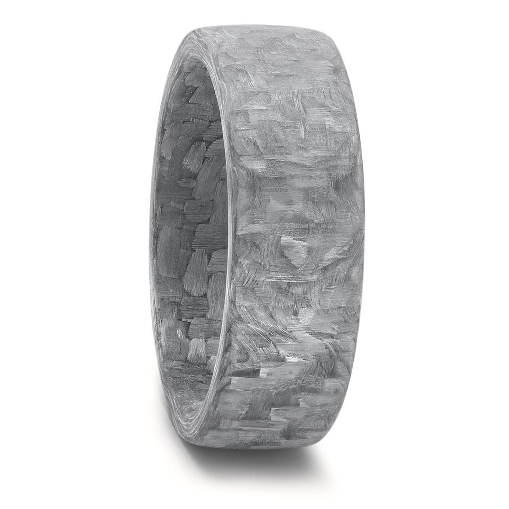 Aufnahme von Eheringen aus grauem Carbon & Rotgold und weißem Diamanten 