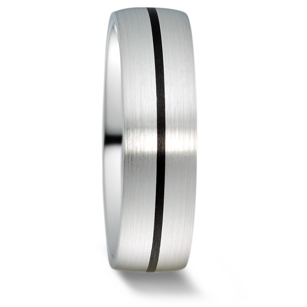 Aufnahme von bicoloren Eheringen aus Palladium und Carbon mit Diamanten