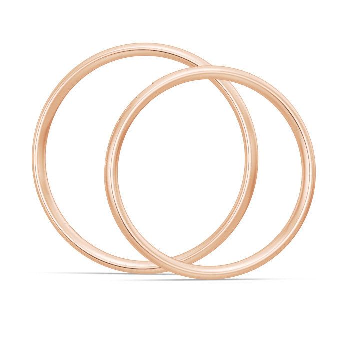 Aufnahme von Roségold Eheringen in schmalem Design mit 7 Diamanten