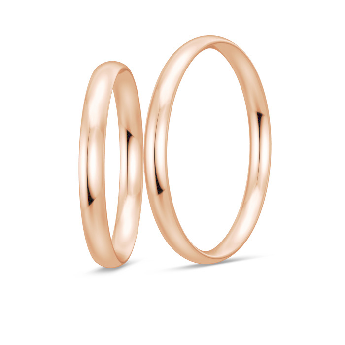 Aufnahme von Roségold Eheringen in schmalem Design mit 7 Diamanten
