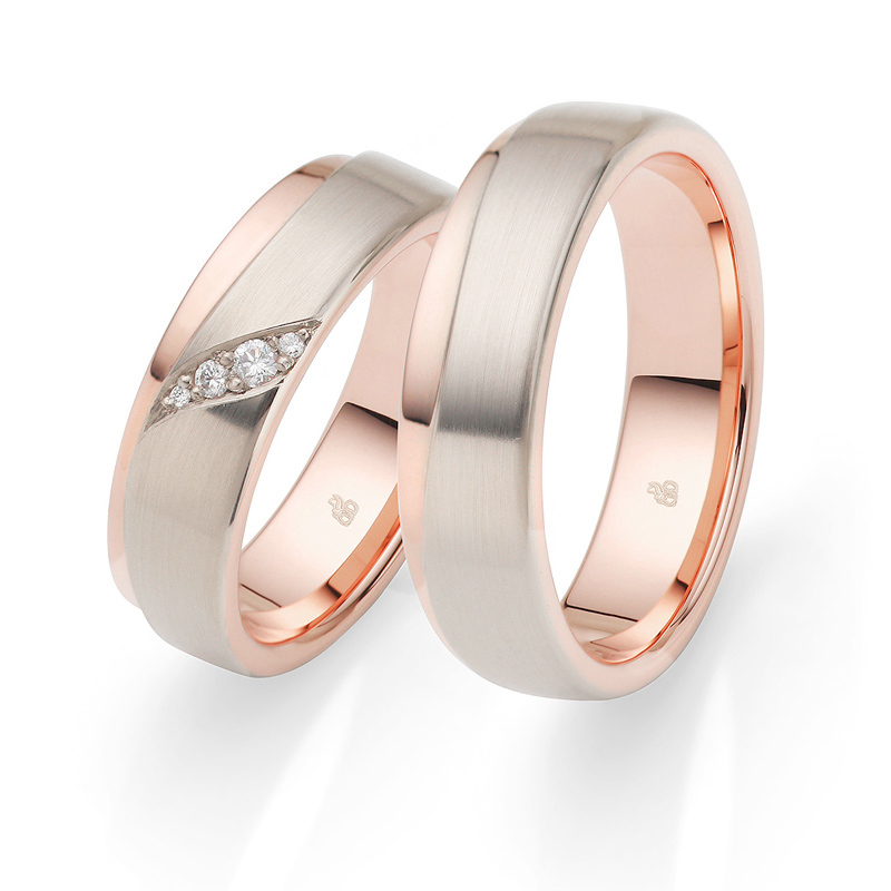 Romantische Weissgold Rosegold Eheringe Mit Stufe Hier Finden