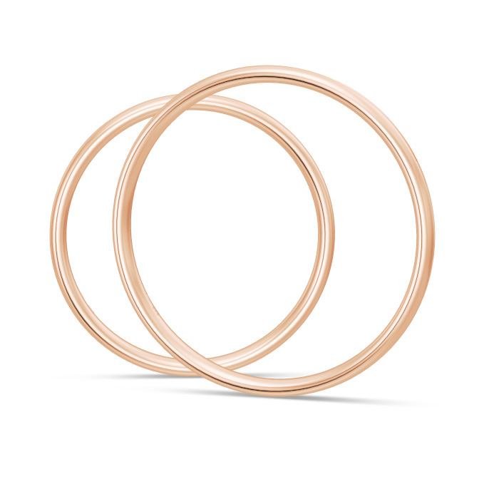 Aufnahnme von Eheringen aus Roségold mit polierter Mittelrille und schmalem Design